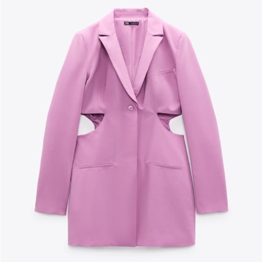 Zara Cut Out Blazer Dress in Lilac Size M